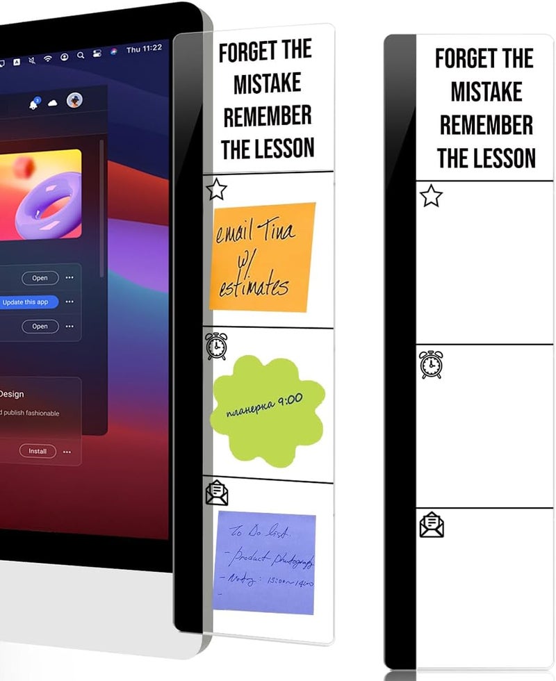 HTBIG Computer Monitor Memo BoardHoldIForget The Mistake Remember The Lesson Logo Decor Monitor Message Board Sticky Notes for Send Family Members Office Friends and Colleagues Gifts - Image 1